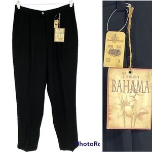 TOMMY BAHAMA WOMEN’S THE SLIM JANE 100% SILK BLACK PANTS 14